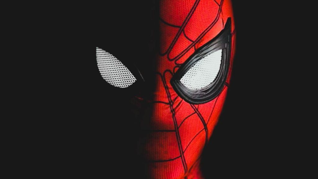 Spider-Man: Brand New Day — The poster shows Spider-Man in a dark setting, where half of his mask is visible.
