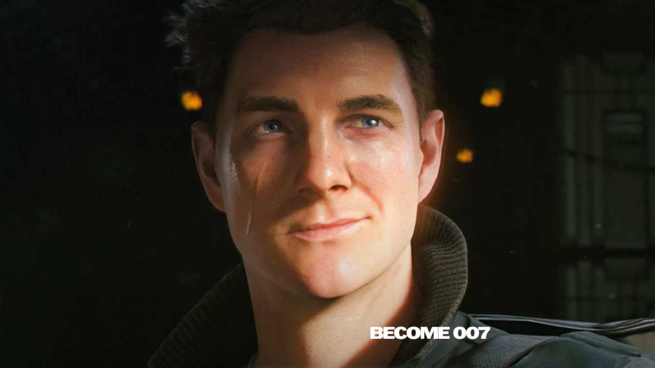 007 First Light — Poster shows the face of James Bond with a cut mark on his face.