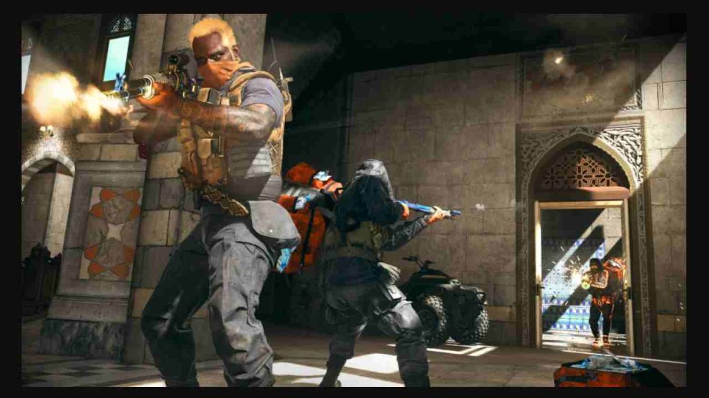 Call of Duty Movie — Poster shows 2 CoD player with guns searching for enemies in a room.