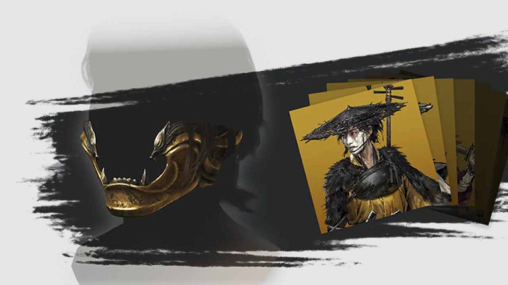 Ghost of Yotei — Poster shows a blurred image of Atsu as The Ghost.