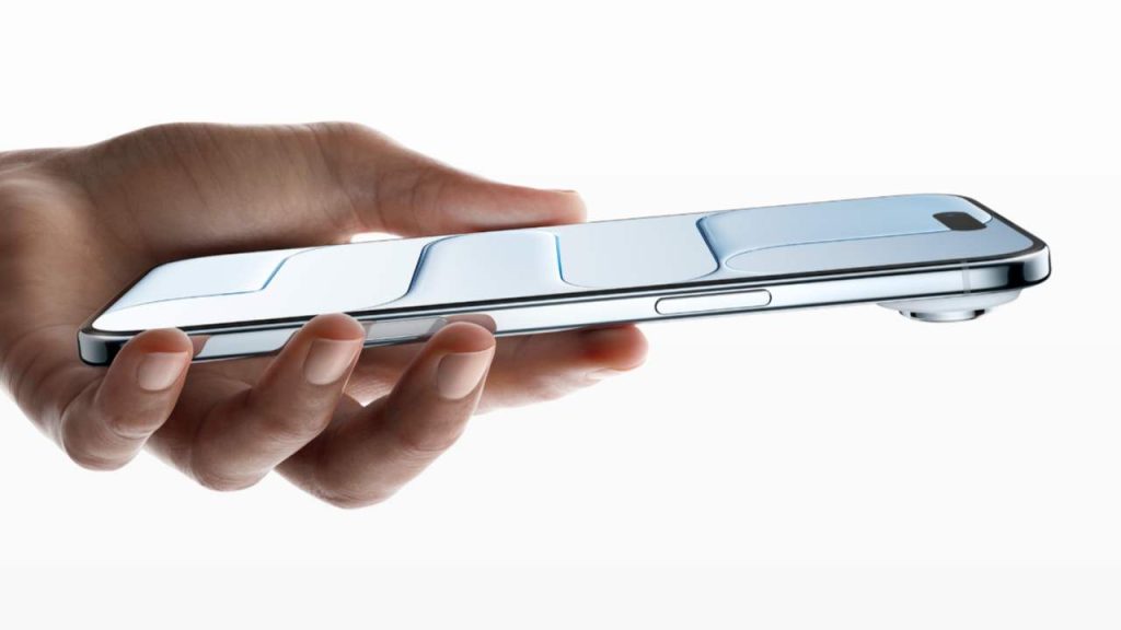 iPhone Air is displayed — A hand is holding an iPhone Air!